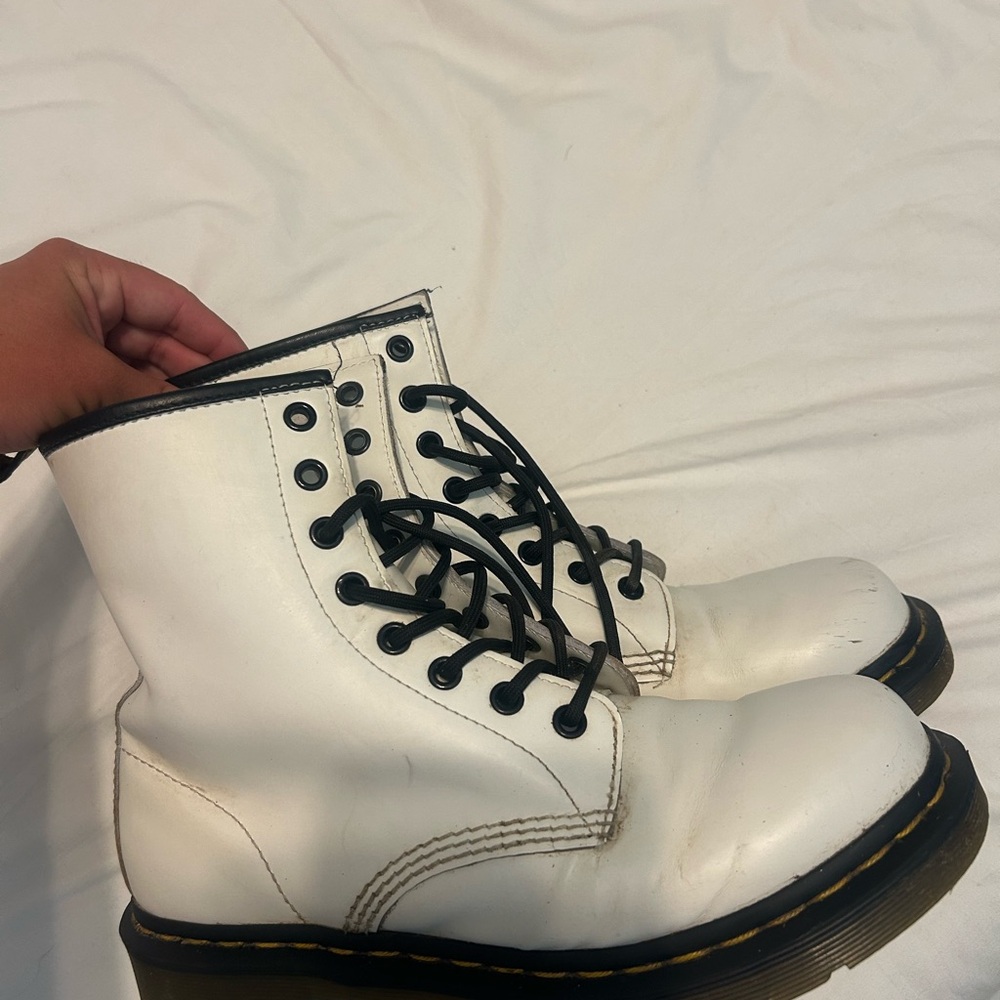 Dr. Martens White Combat Boots